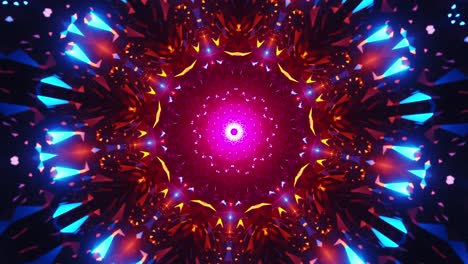 colorful abstract animation of flower. kaleidoscope vj loop