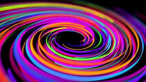 stylish creative abstract background in 4k. colored lines swirling in spiral fly along swirling path. motion design bg of particles shaping lines, helix and abstract structures. 3d render