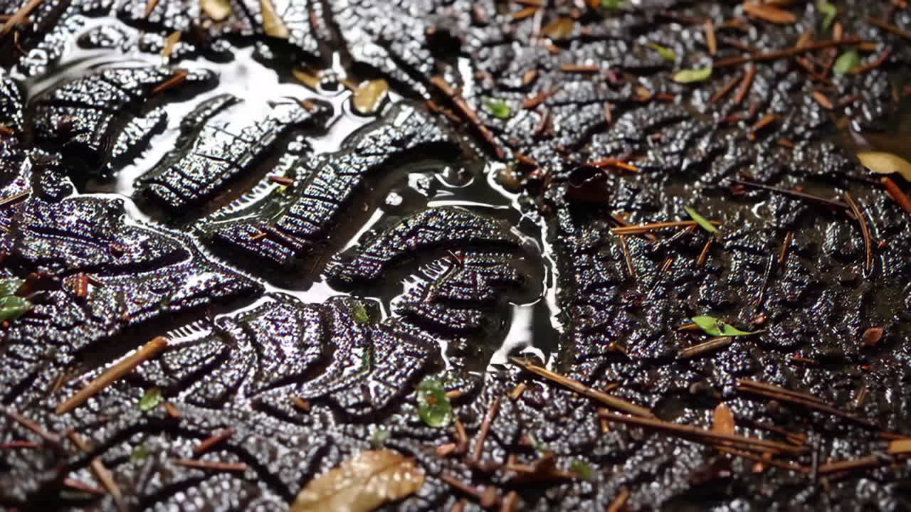 Wet Footprint in the Forest