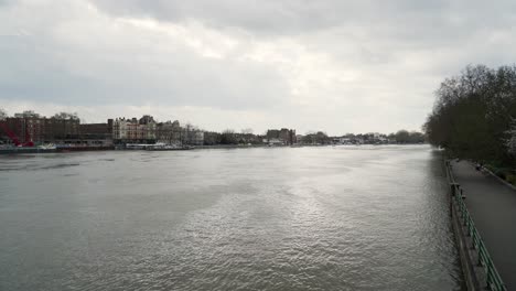 calm river in an urban environment