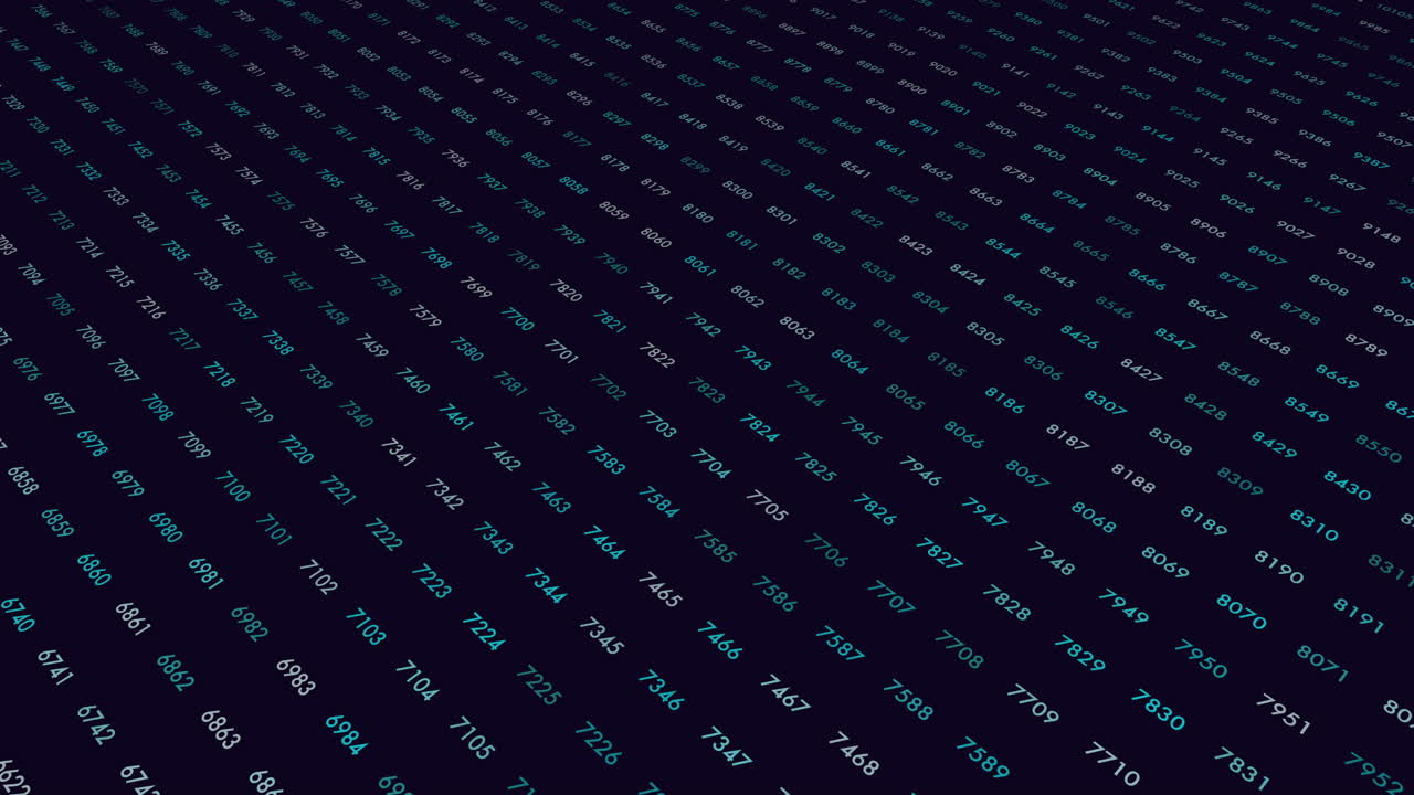 Matrix pattern with neon numbers on black space