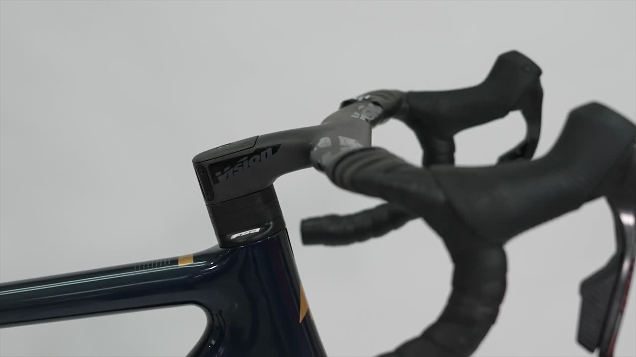 Close-up of Vision Handlebars and Stem on a Road Bicycle