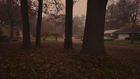 halloween weather in a creepy suburban area