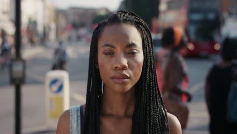 slow motion portrait of beautiful african american woman