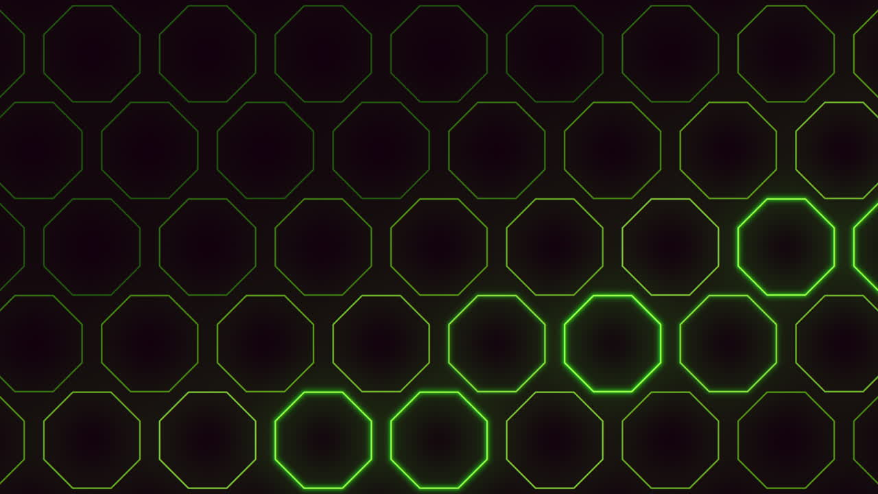 A modern geometric design featuring black and green hexagons arranged in a repeating pattern, creating a sleek and stylish visual appeal