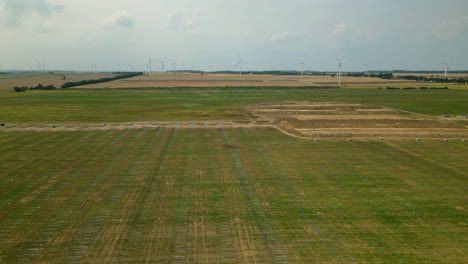 Green-Field-Farm-For-Building-Site-Of-The-Largest-Photovoltaic-Solar-Cells-Near-Zwartowo,-Poland-In-Central-Europe