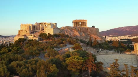 acrópolis ciudad de atenas partenón, símbolo de la antigua grecia, monte lycabettus, edificio del parlamento, edificios residenciales