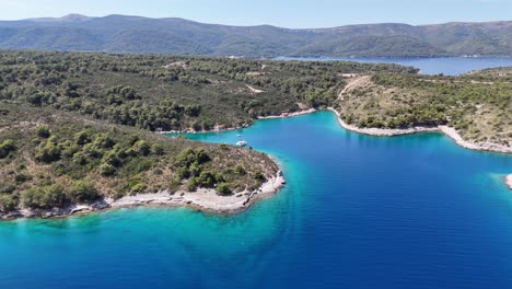 aerial drone view of islands off the coast of croatia adriatic sea dalmatian coast