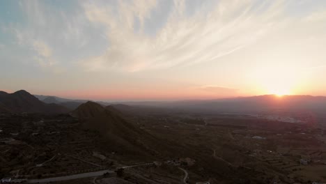 Aerial-shot-from-Mojácar,-Almeria-towards-the-mountains