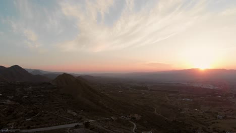 aerial shot from mojácar, almeria towards the mountains