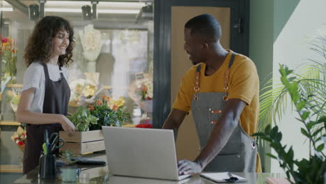 florist shop employees working