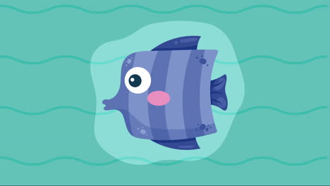 purple exotic fish sealife animation