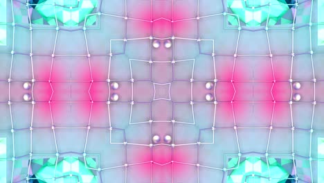 fondo abstracto geométrico azul bajo como un vitral móvil o caleidoscopio en 4k. animación 3d de bucle, imágenes sin costuras en el popular estilo bajo de poli. v13