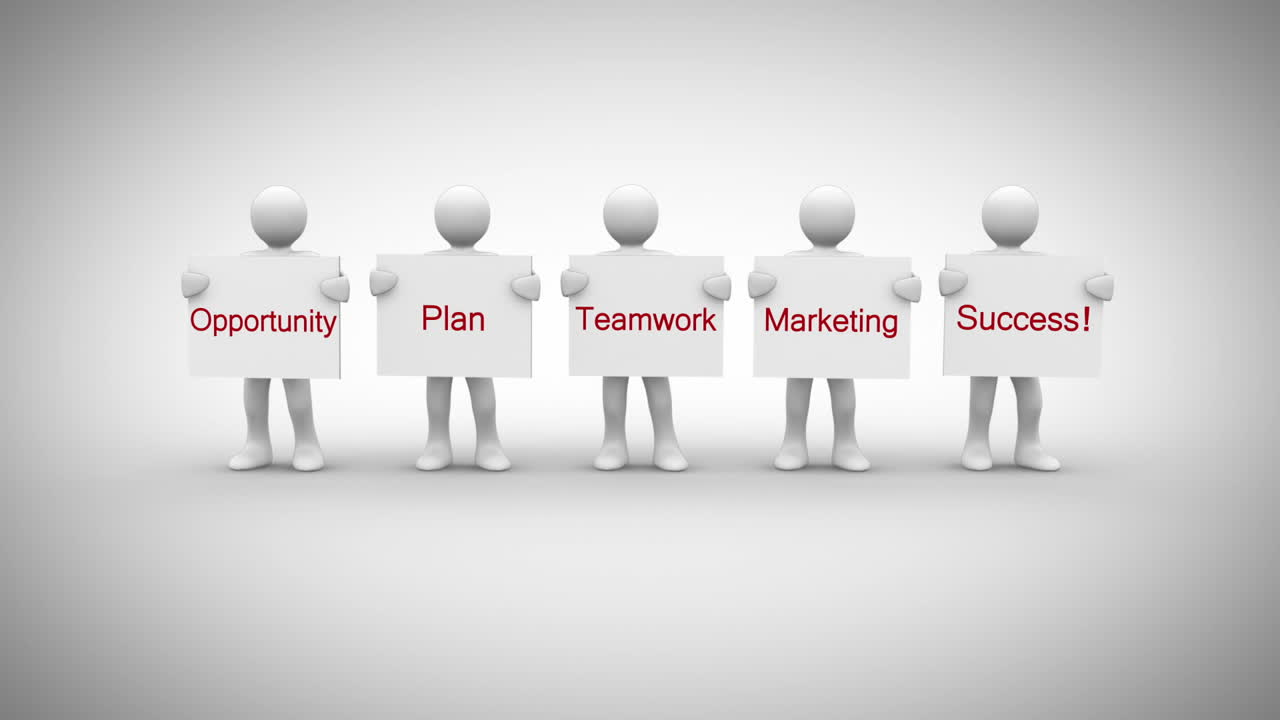 비즈니스 용어를 말하는 표지판을 보여주는 색 문자