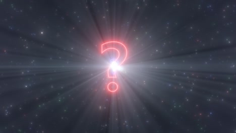 question mark shape outline beautiful glow neon lights tunnel portal - 4k seamless vj loop motion background animation