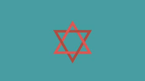 star of david flat design animation icon