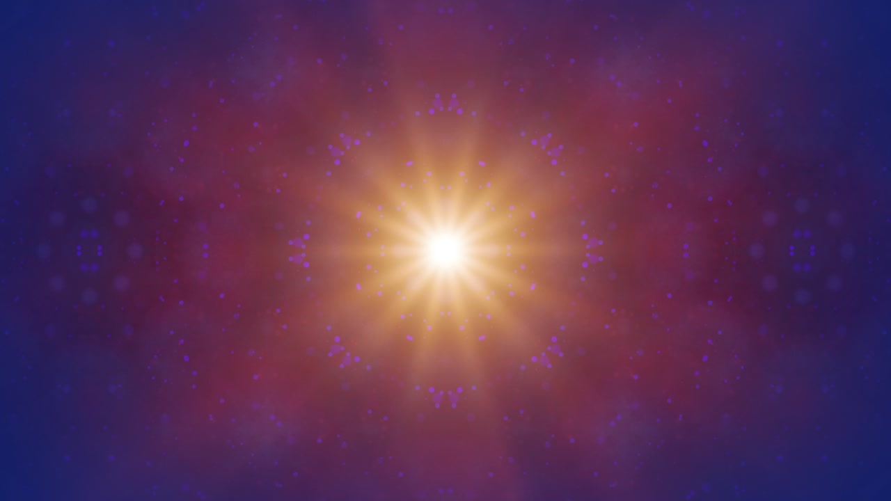 Kaleidoscopic Loopable animated background with dynamic shifting patterns, cyber mandala flower, radiating glowing light - abstract design, hypnotic visual effect - creative or psychedelic themes