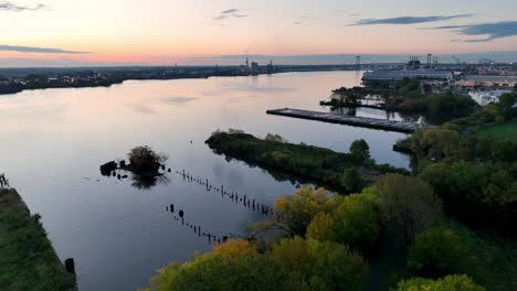 old port and docks in philadelphia pennsylvania aerial