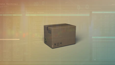 Animation of data processing over box