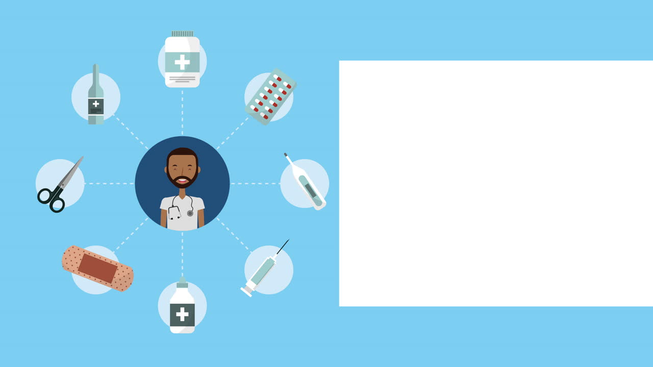 animación de personajes médicos profesionales