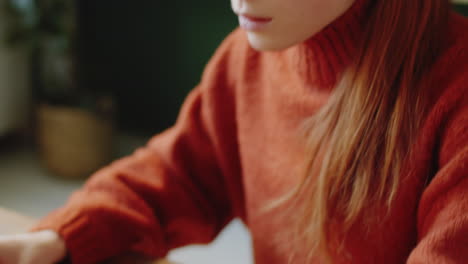 young woman in profile view