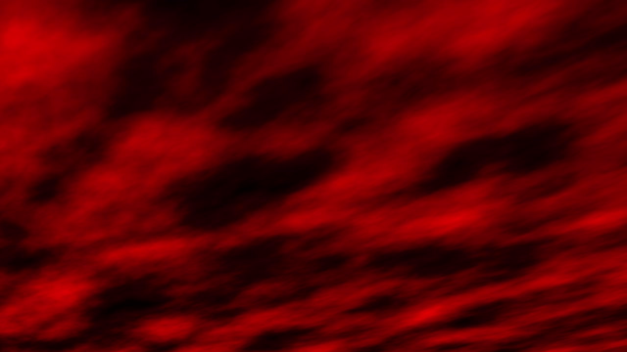Animazione di nuvole rosse in rapido movimento al tramonto con prospettiva dal basso