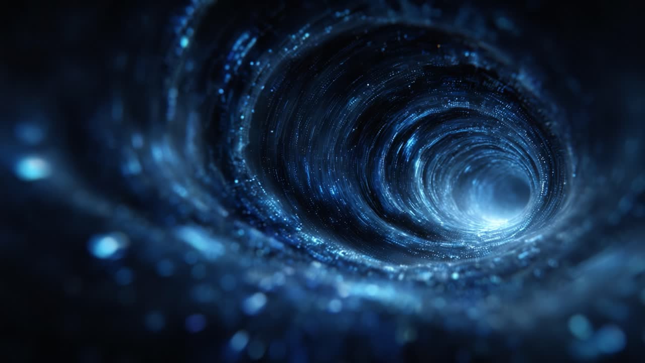 A Journey Through the Cosmos: Exploring the Enigmatic Depths of a Magical Blue Wormhole as it Unfolds in a Stunning Visualization of Space and Time