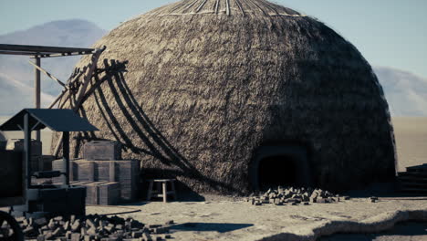 an old hut in a desert