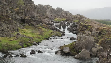 Río-En-El-Parque-Nacional-De-Thingvellir,-Islandia