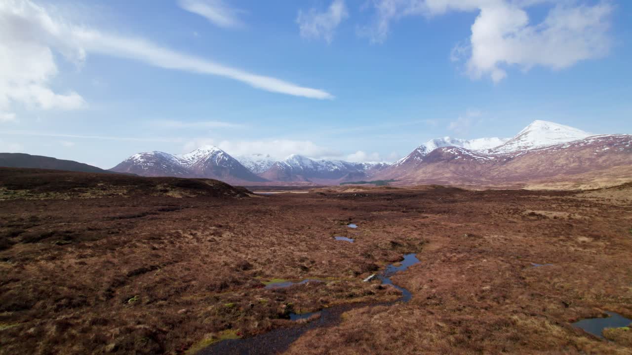 Cinematic Mountain Range with Snow Drone Shot 4K