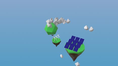 video de 4k de paisaje con paneles solares y molinos de viento. salvar el planeta y el concepto de energía.
