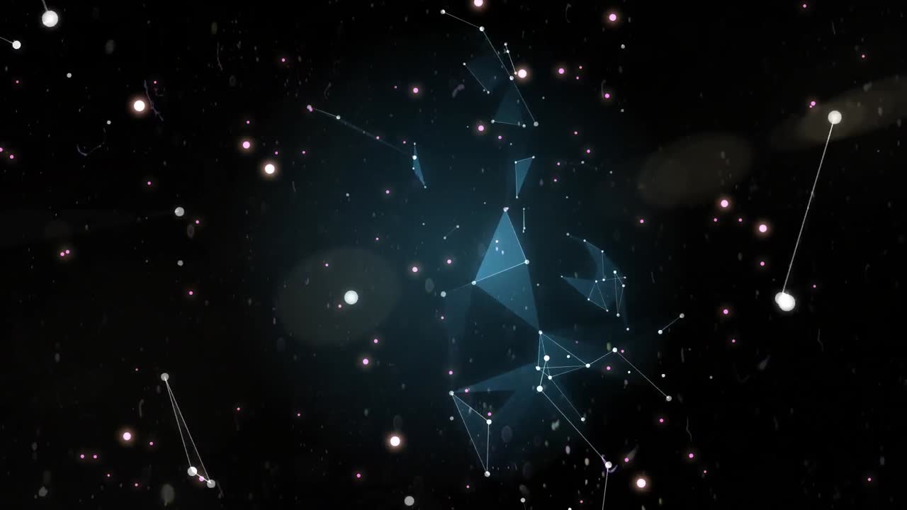 Animation of network of connections, data processing, scope scanning