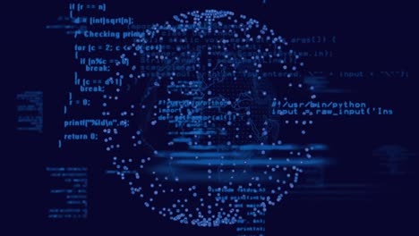 animación de una guirnalda en el procesamiento de datos sobre un fondo oscuro