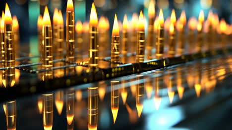 glowing candles illuminating a reflective surface in a serene setting