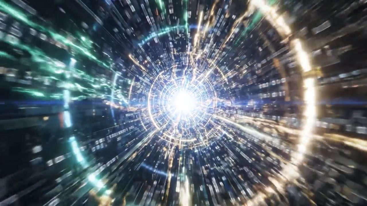 A Stunning Visual Journey Through a Hypnotic Sci-Fi Tunnel of Light and Energy, Capturing the Beauty of Dynamic Patterns in Motion