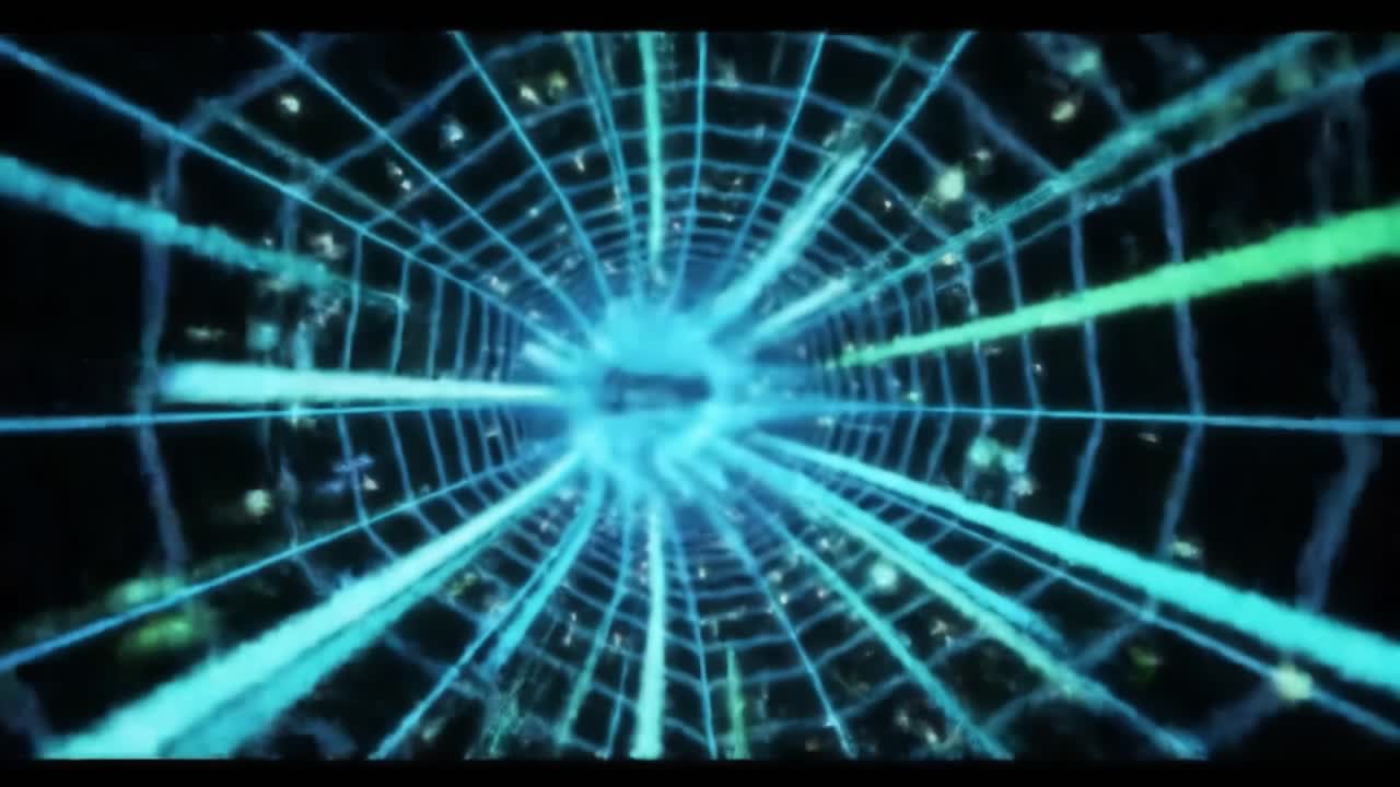 A Hypnotic Journey Through a Neon-Infused Digital Tunnel, Exploring the Intersection of Light and Space in a Dynamic Visual Experience