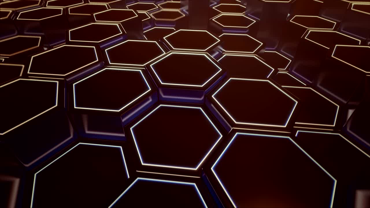 cuadrícula hexagonal. animación de tecnología abstracta.