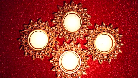 closeup de velas de cera diya para el evento de celebración de la fiesta del festival de diwali