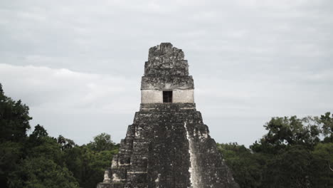 Cima-Del-Gran-Templo-Del-Jaguar-En-Tikal,-A-La-Altura-De-Los-Ojos