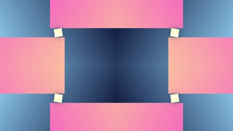 bloque lineal rectángulo forma cuadrada animación sin costuras movimiento fondo superposición de espejo geométrico color rosa azul pastel