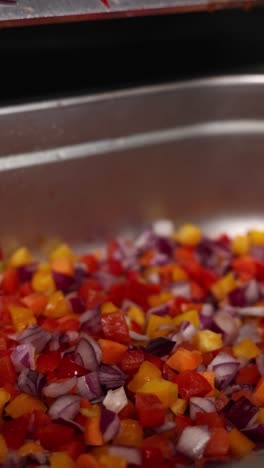 chopped vegetables cooking