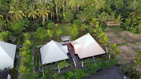 pyramids of chi, tourist attraction for zen seekers in bali - aerial drone view