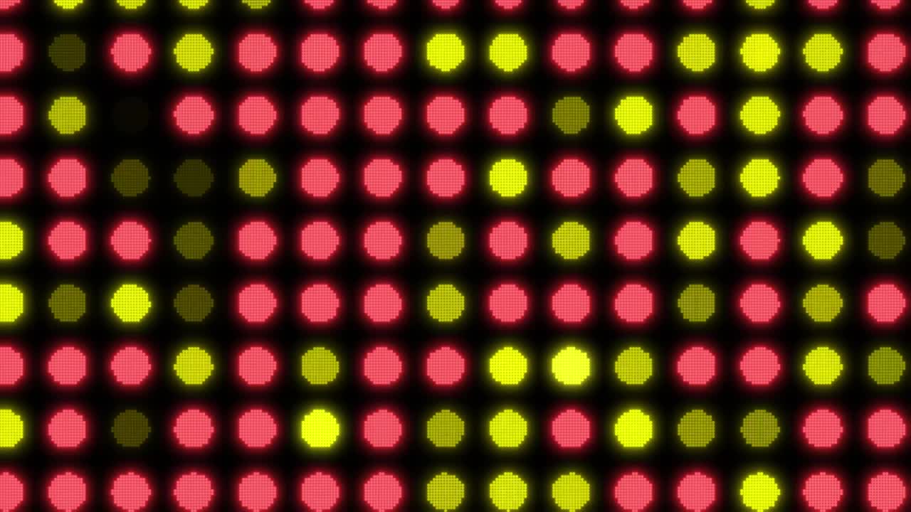 Stěna blikajících světel. Koncept disco luceren. Abstraktní pozadí s pohybovou grafikou.