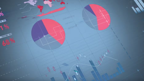 Animation-Einer-Mehrfarbigen-Infografik-Oberfläche-Vor-Blauem-Hintergrund