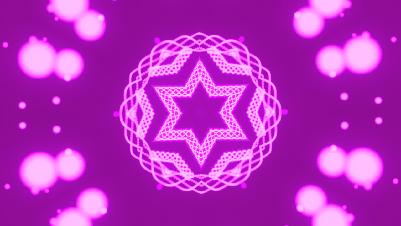 빛나는 보라색 만달라 시각