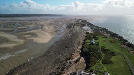 Hilbre-Island,-West-Kirby,-Wirral---Umgekehrte-Luftdrohnentexturen