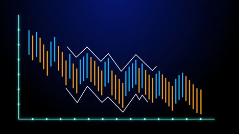 animation of financial graph over navy background