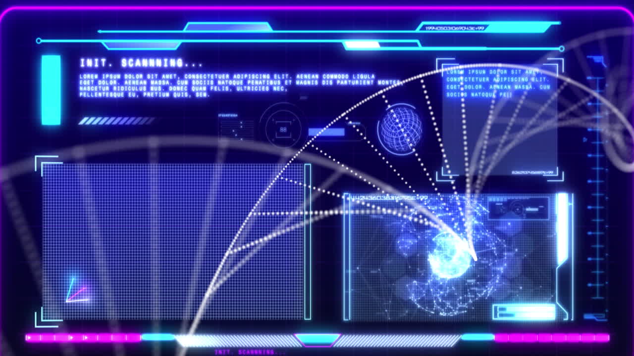 검은색 배경에서 데이터 처리에 대한 dna 가닥의 애니메이션