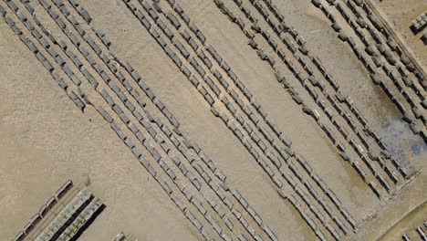 ria formosa riverbed with shellfish production and yachts anchored in the river