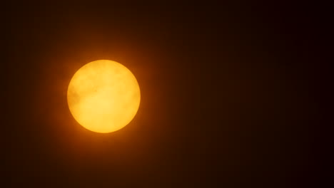 close up of the sun on a hazy day